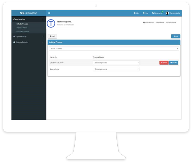 Onboarding. Unlimited User-defined Processes