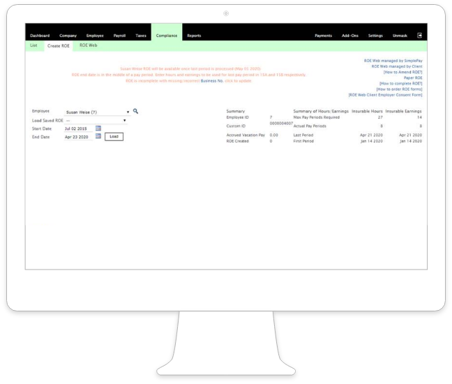 Payroll. Electronic Filing