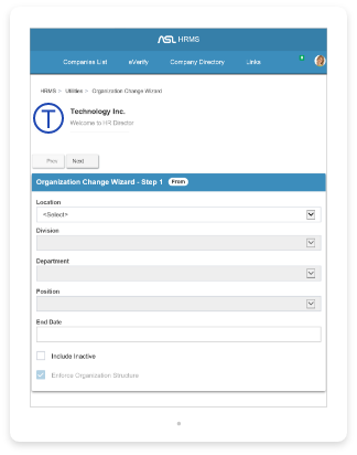 HRMS Admin Tools & Wizards