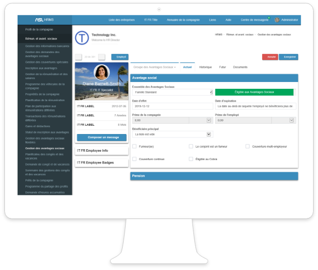 Administration des avantages sociaux