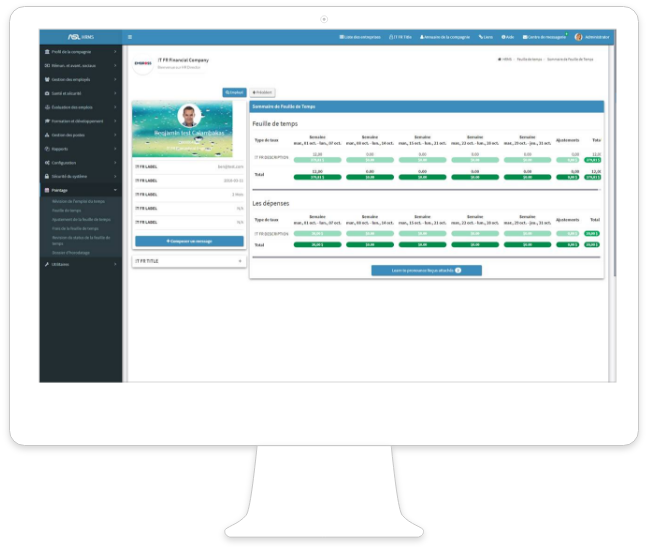 En temps réel et intégré avec SGRH
