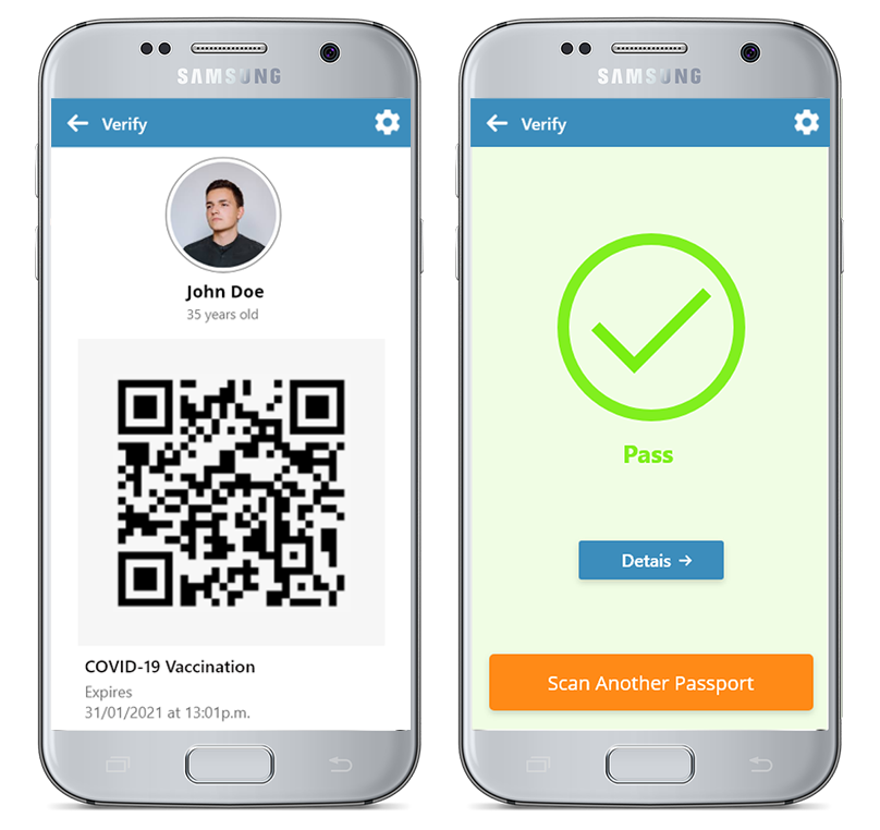 Passeport numérique d'ASL pour des vaccins